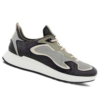 Baskets Ecco St.1 Laced Homme Grise Noir | FR 647HAP